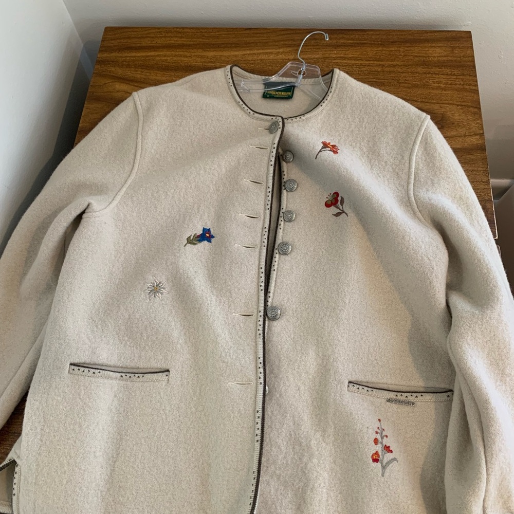 Women's Cream Embroidered Jacket